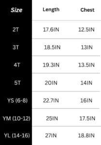 Sizing Chart